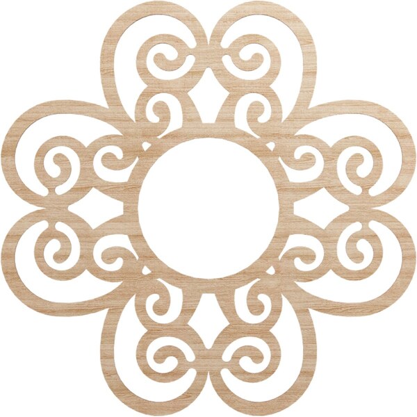Ekena Millwork Cohen Wood Fretwork Pierced Ceiling Medallion, Alder, 40"OD x 13 5/8"ID x 3/8"T CMWP40X40X0375COAL - main